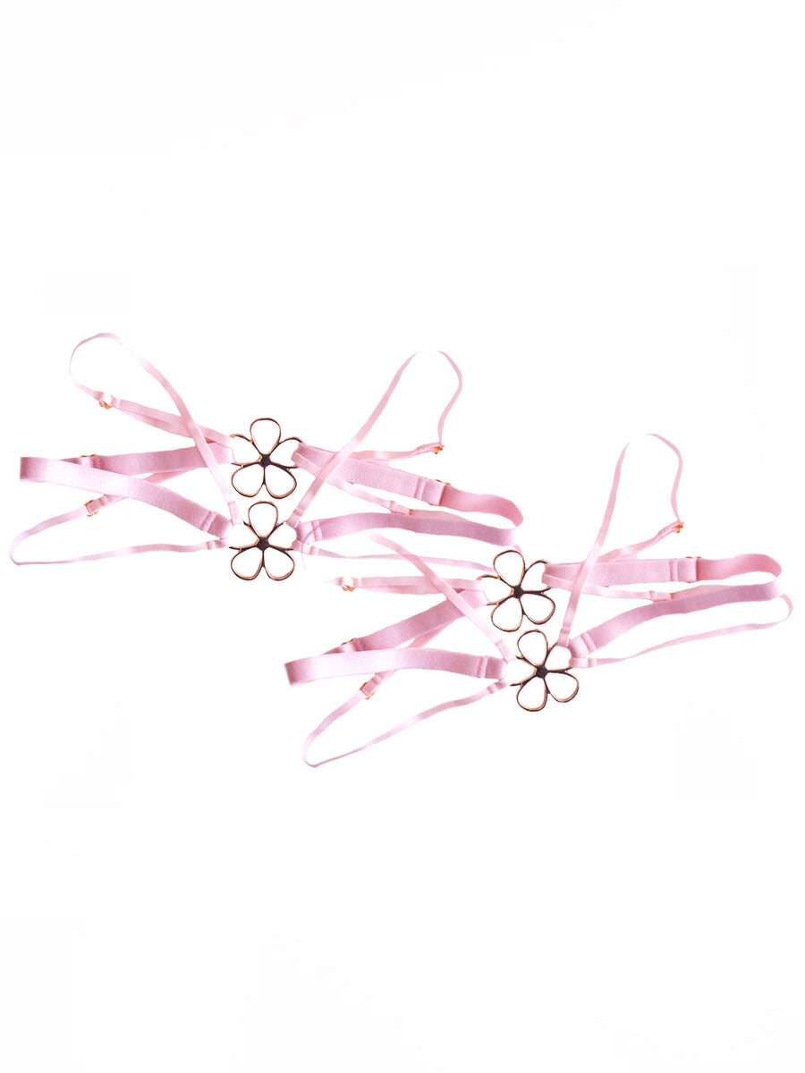 Daisy Pink Strappy Garters
