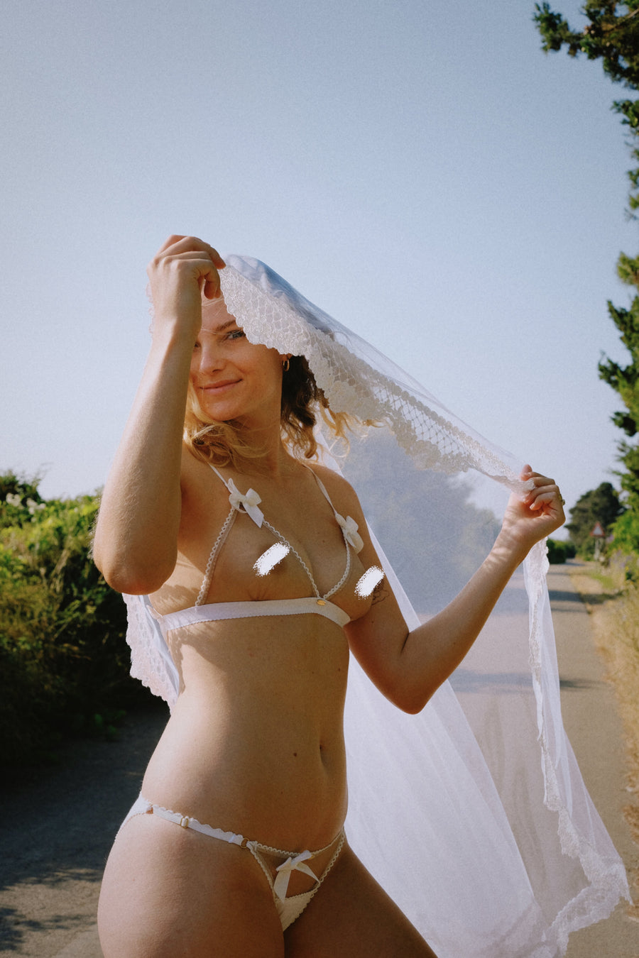 Emmi Triangle Bralette White