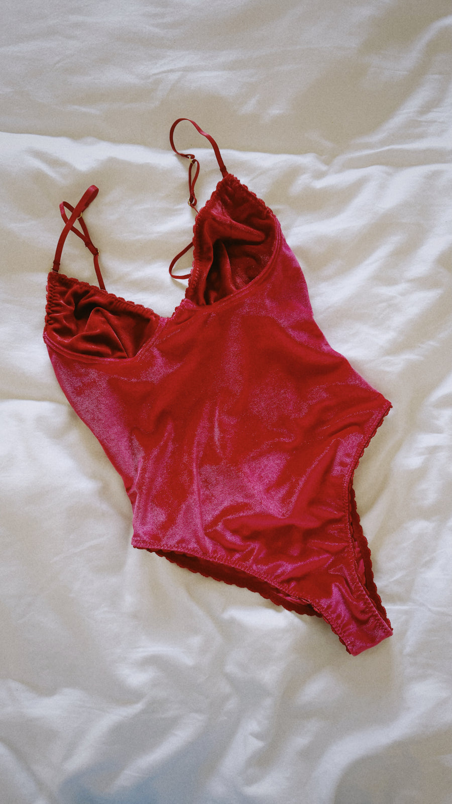 Pink & Red Velvet Bodysuit
