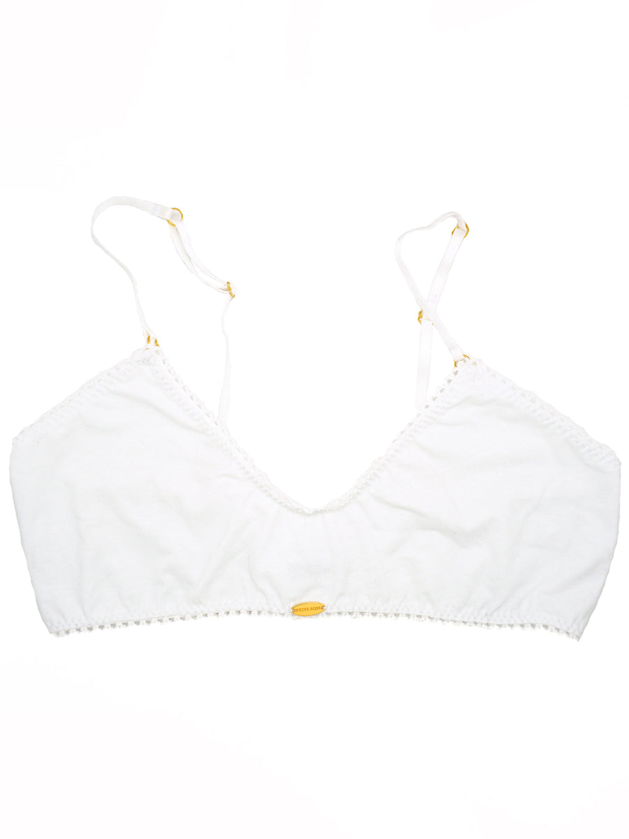 White Bamboo Crop Bralette